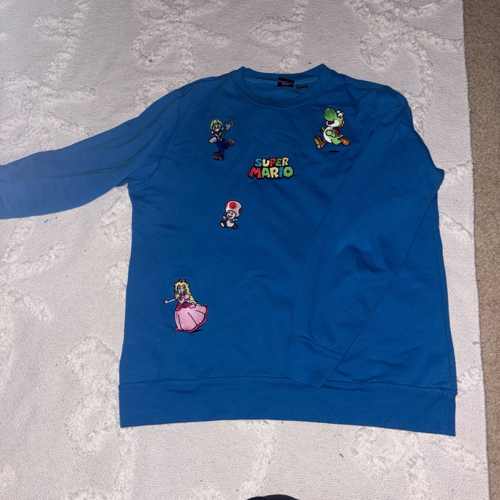Super Mario Character Blue Sweatshirt